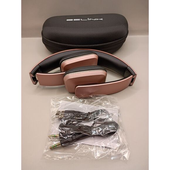 BeLink X Beat Wireless Foldable Headphones with Zip Case Rose Gold - Picture 15 of 16